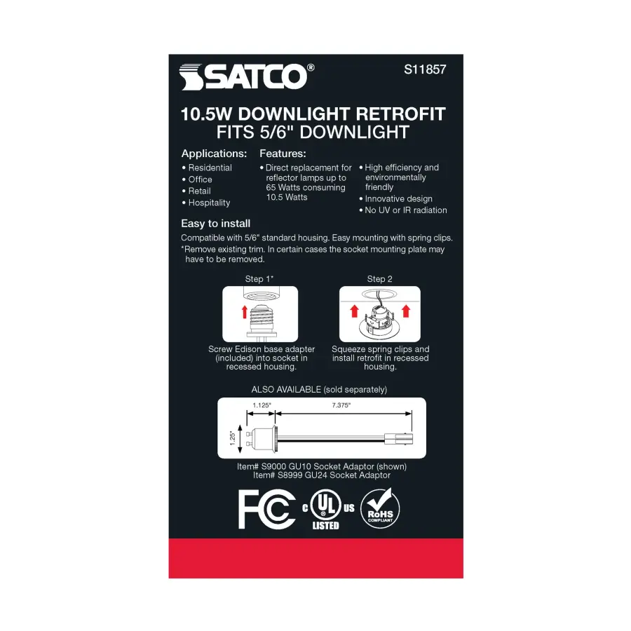 10.5 Watt - LED Retrofit Downlight - Gimbaled - 120 Volt - CCT Selectable - Black Finish - Image 7