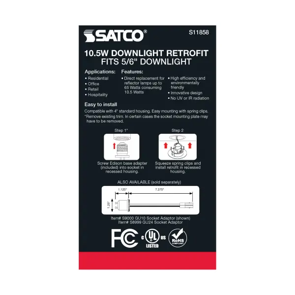 10.5 Watt - LED Retrofit Downlight - Gimbaled - 120 Volt - CCT Selectable - Brushed Nickel Finish - Image 7