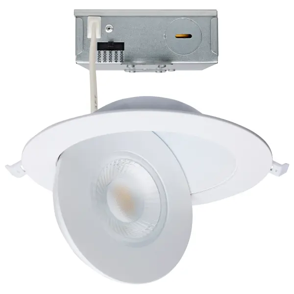 15 Watt - CCT Selectable - LED Direct Wire Downlight - Gimbaled - 6 Inch Round - Remote Driver - White - Image 1