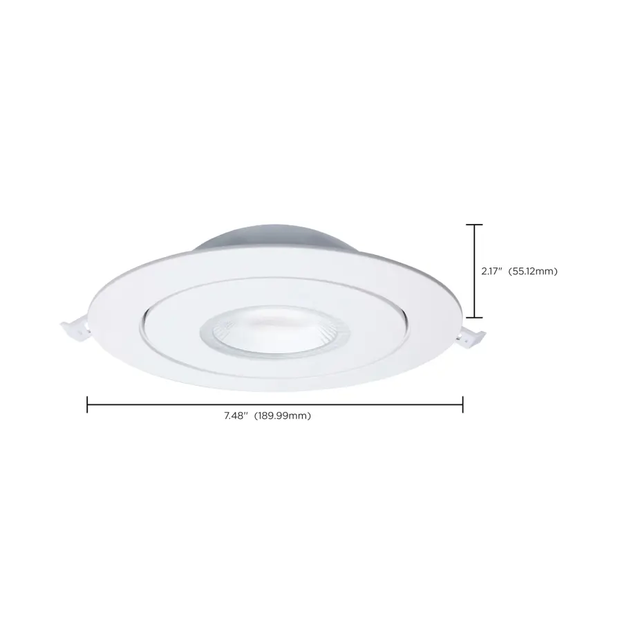 15 Watt - CCT Selectable - LED Direct Wire Downlight - Gimbaled - 6 Inch Round - Remote Driver - White - Image 17