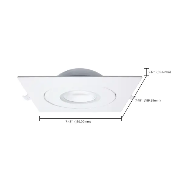 15 Watt - CCT Selectable - LED Direct Wire Downlight - Gimbaled - 6 Inch Square - Remote Driver - White - Image 17
