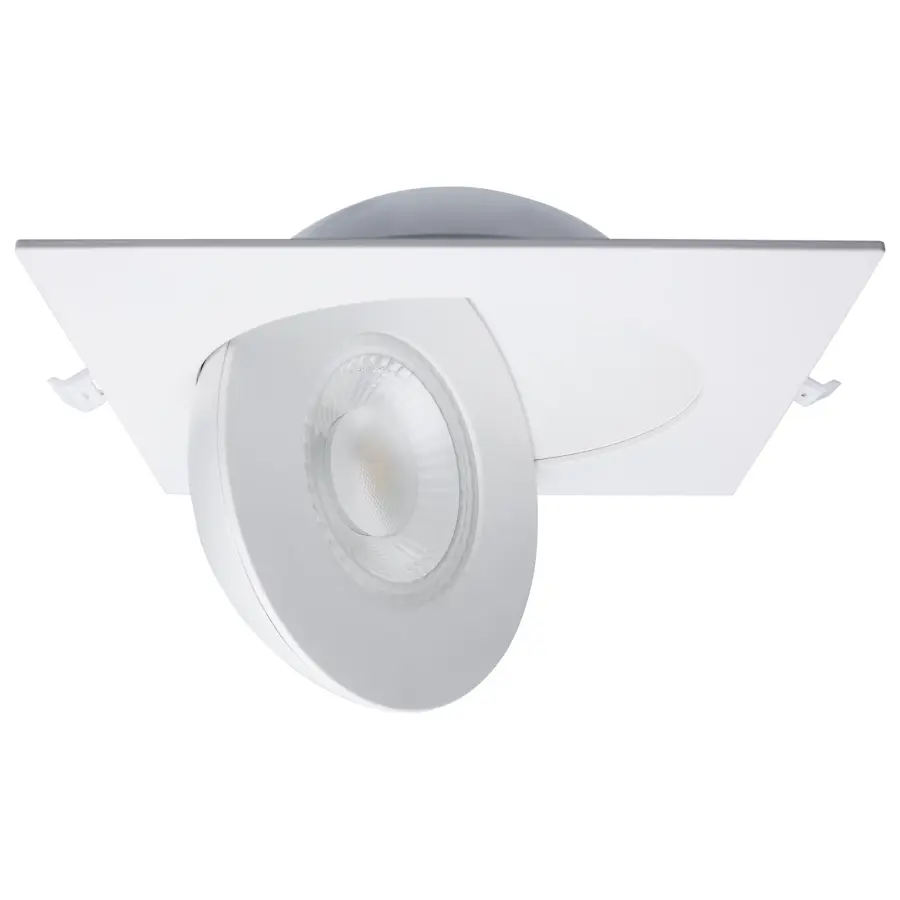 15 Watt - CCT Selectable - LED Direct Wire Downlight - Gimbaled - 6 Inch Square - Remote Driver - White - Image 4
