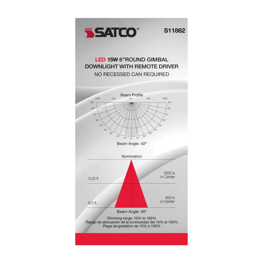15 Watt - CCT Selectable - LED Direct Wire Downlight - Gimbaled - 6 Inch Round - Remote Driver - Black - Image 14