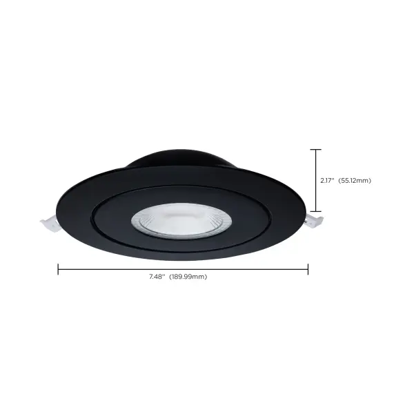 15 Watt - CCT Selectable - LED Direct Wire Downlight - Gimbaled - 6 Inch Round - Remote Driver - Black - Image 17