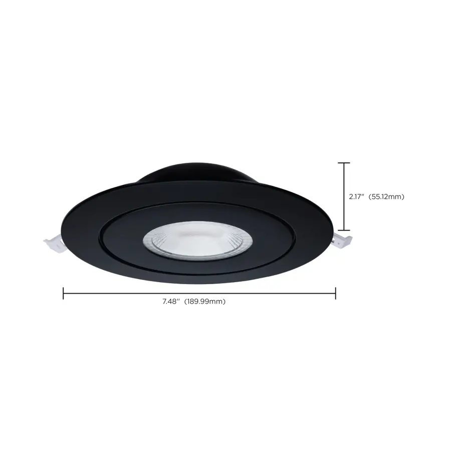 15 Watt - CCT Selectable - LED Direct Wire Downlight - Gimbaled - 6 Inch Round - Remote Driver - Black - Image 17