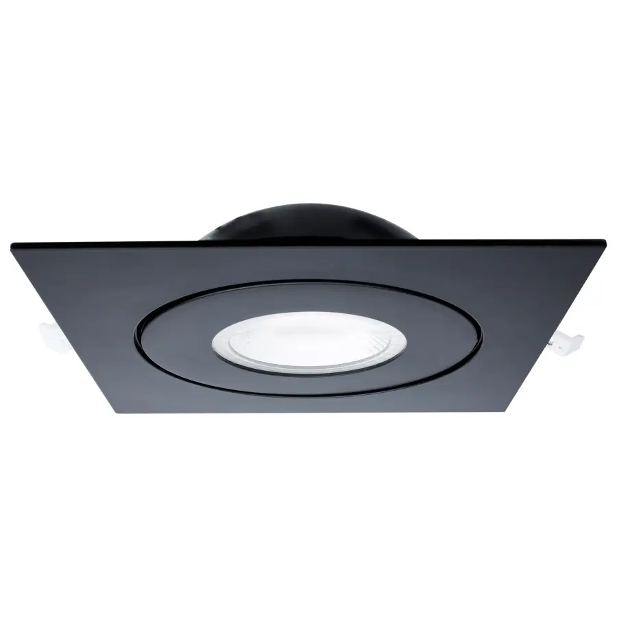 15 Watt - CCT Selectable - LED Direct Wire Downlight - Gimbaled - 6 Inch Square - Remote Driver - Black - Image 2