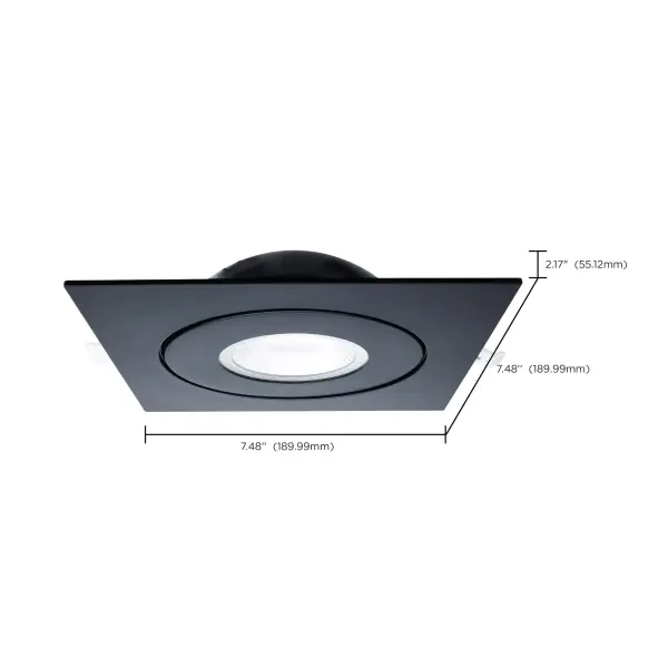 15 Watt - CCT Selectable - LED Direct Wire Downlight - Gimbaled - 6 Inch Square - Remote Driver - Black - Image 17