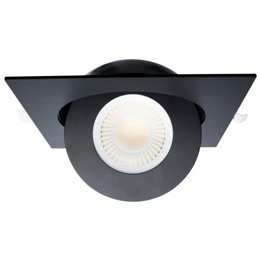 15 Watt - CCT Selectable - LED Direct Wire Downlight - Gimbaled - 6 Inch Square - Remote Driver - Black - Image 3