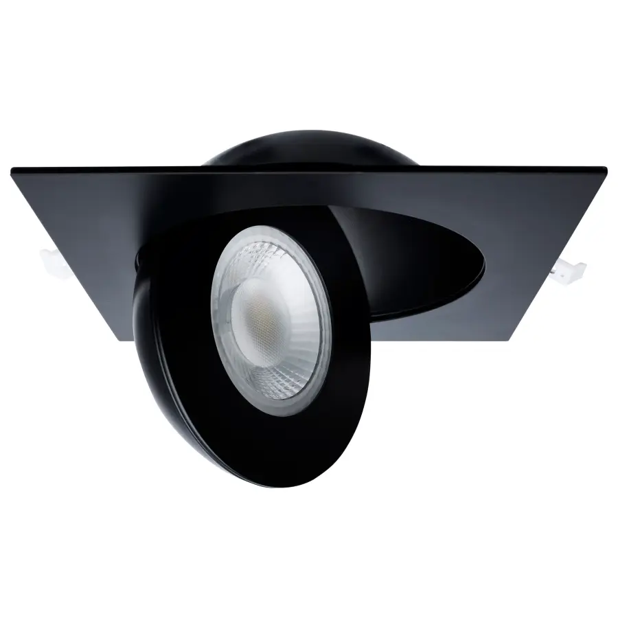15 Watt - CCT Selectable - LED Direct Wire Downlight - Gimbaled - 6 Inch Square - Remote Driver - Black - Image 4