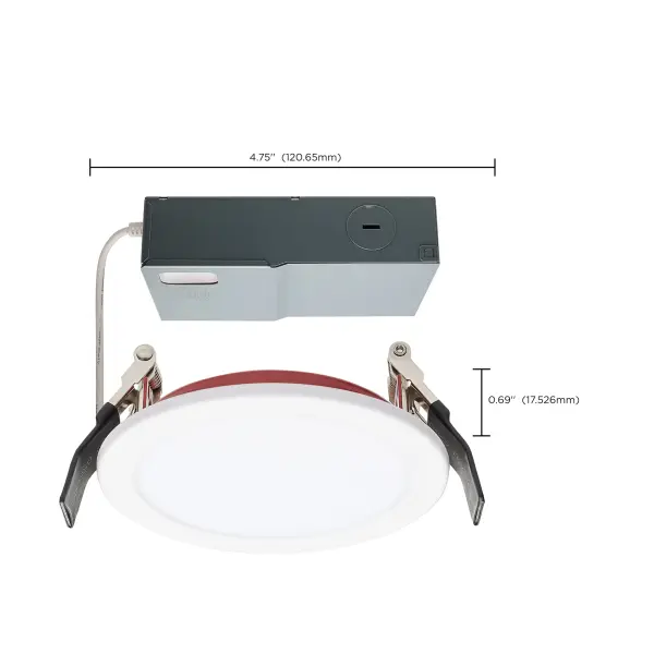 10 Watt LED - Fire Rated 4 Inch Direct Wire Downlight - Round Shape - White Finish - CCT Selectable - 120 Volts - Dimmable - Image 14
