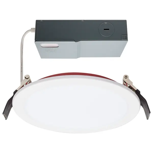 13 Watt LED - Fire Rated 6 Inch Direct Wire Downlight - Round Shape - White Finish - CCT Selectable - 120 Volts - Dimmable - Image 1