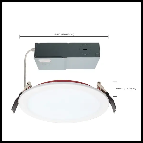 13 Watt LED - Fire Rated 6 Inch Direct Wire Downlight - Round Shape - White Finish - CCT Selectable - 120 Volts - Dimmable - Image 14