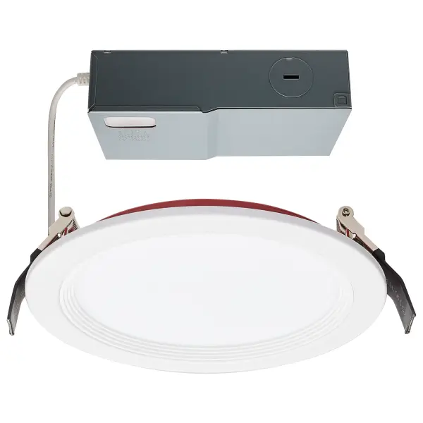 13 Watt LED - Fire Rated 6 Inch Direct Wire Downlight - Round Shape - White Finish - CCT Selectable - 120 Volts - Dimmable - Remote Driver - Image 1