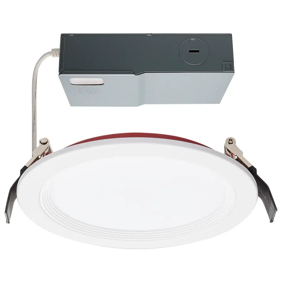 13 Watt LED - Fire Rated 6 Inch Direct Wire Downlight - Round Shape - White Finish - CCT Selectable - 120 Volts - Dimmable - Remote Driver - Image 1