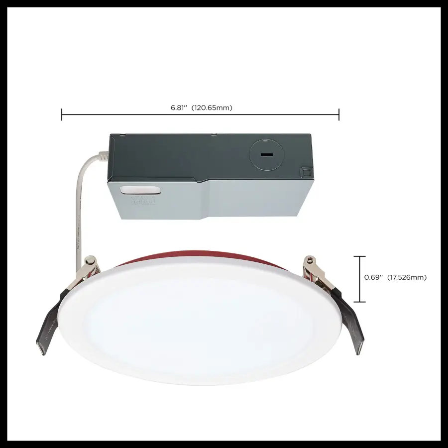 13 Watt LED - Fire Rated 6 Inch Direct Wire Downlight - Round Shape - White Finish - CCT Selectable - 120 Volts - Dimmable - Remote Driver - Image 14