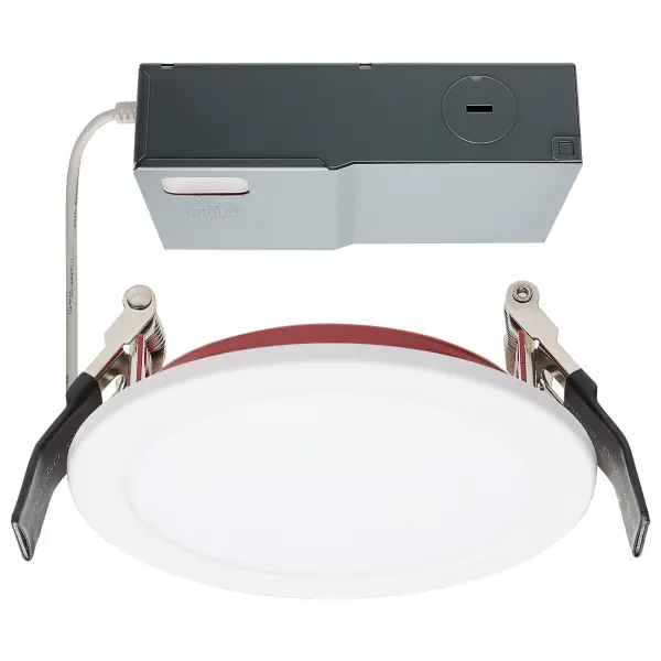 10 Watt LED - Fire Rated 4 Inch - Direct Wire Downlight - Round Shape - White Finish - CCT Selectable - 120-277 Volts - Dimmable - Image 1