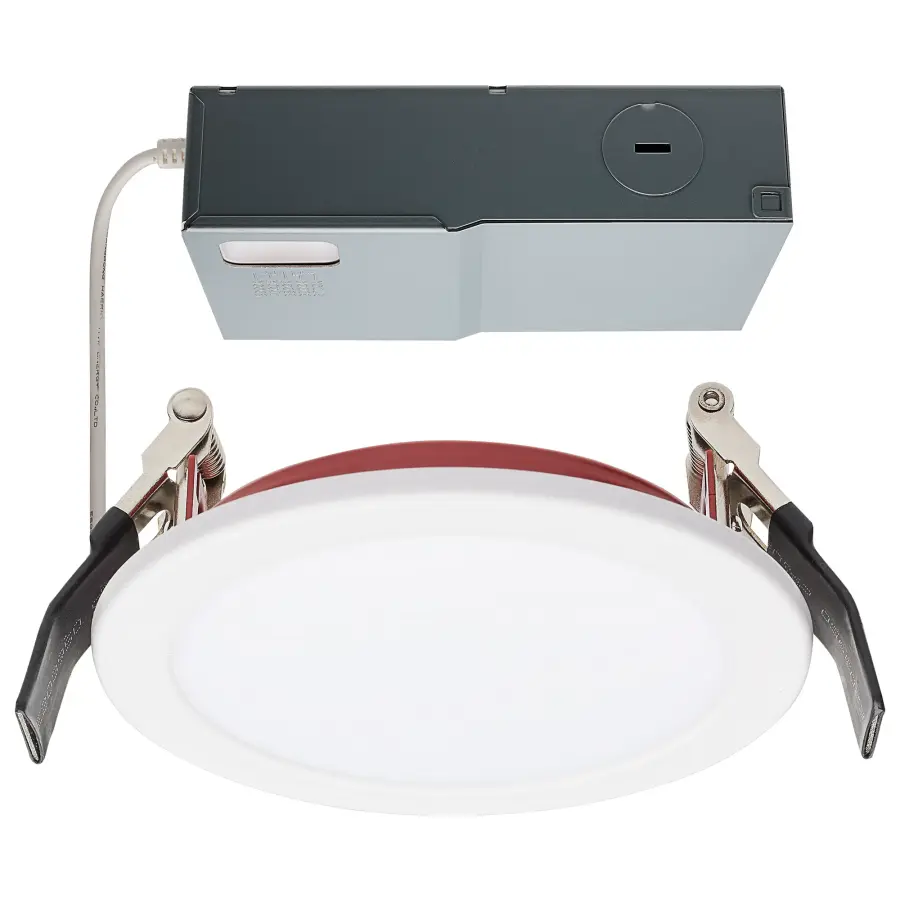 10 Watt LED - Fire Rated 4 Inch - Direct Wire Downlight - Round Shape - White Finish - CCT Selectable - 120-277 Volts - Dimmable - Image 1