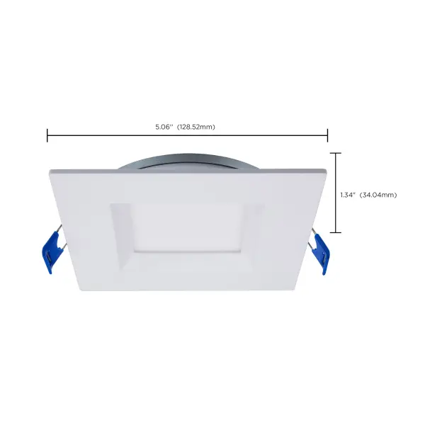 9 Watt LED Direct Wire Downlight - Slimfit - Smooth Baffle - 4 Inch - CCT Selectable - Square - Remote Driver - White Finish - Image 15