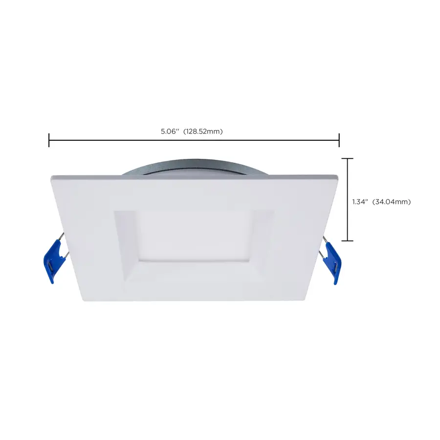 9 Watt LED Direct Wire Downlight - Slimfit - Smooth Baffle - 4 Inch - CCT Selectable - Square - Remote Driver - White Finish - Image 15