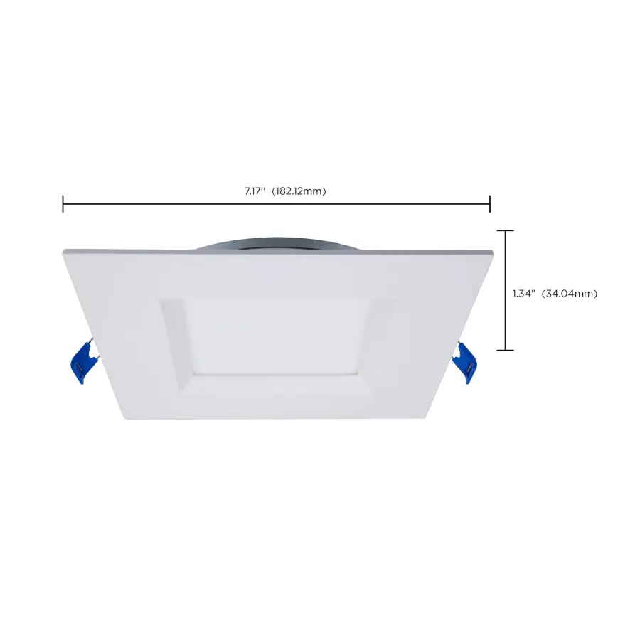 12 Watt LED Direct Wire Downlight - Slimfit - Smooth Baffle - 6 Inch - CCT Selectable - Square - Remote Driver - White Finish - Image 15