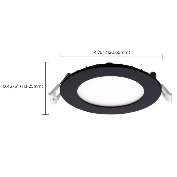 10 Watt - LED Direct Wire Downlight - Edge-lit - 4 inch - CCT Selectable - 120 volt - Dimmable - Round - Remote Driver - Black Finish - Image 13