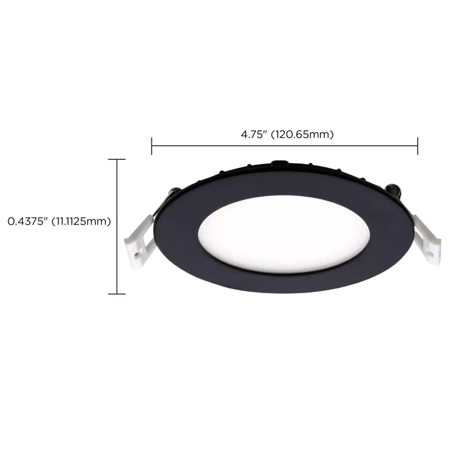 10 Watt - LED Direct Wire Downlight - Edge-lit - 4 inch - CCT Selectable - 120 volt - Dimmable - Round - Remote Driver - Black Finish - Image 13