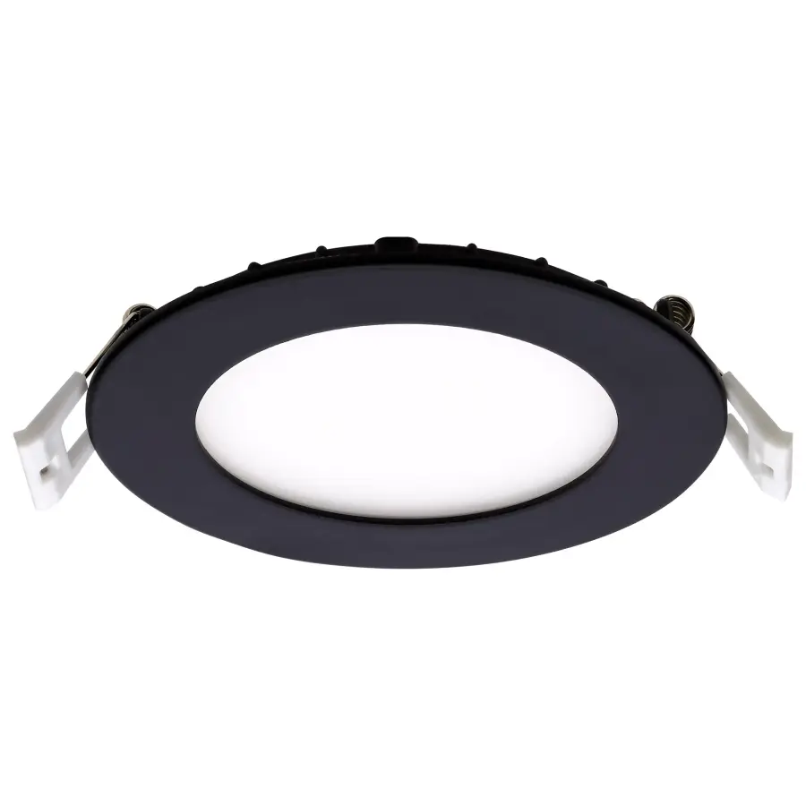 10 Watt - LED Direct Wire Downlight - Edge-lit - 4 inch - CCT Selectable - 120 volt - Dimmable - Round - Remote Driver - Black Finish - Image 3