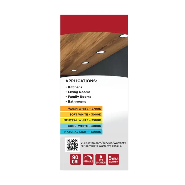 10 Watt - LED Direct Wire Downlight - Edge-lit - 4 inch - CCT Selectable - 120 volt - Dimmable - Round - Remote Driver - Black Finish - Image 9