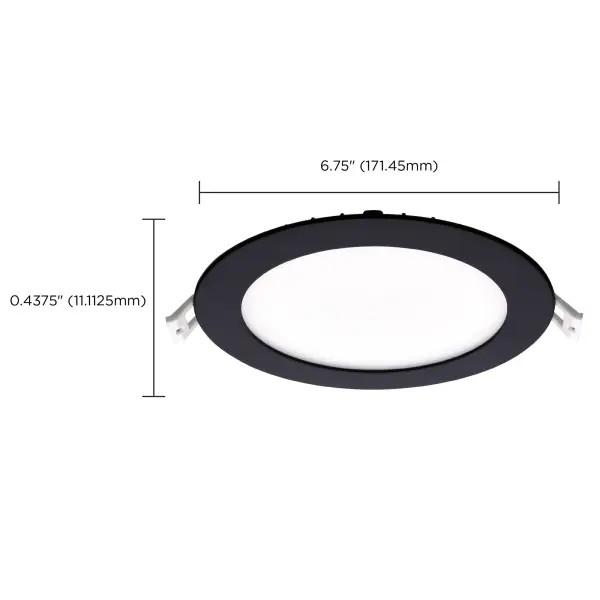 12 Watt - LED Direct Wire Downlight - Edge-lit - 6 inch - CCT Selectable - 120 volt - Dimmable - Round - Remote Driver - Black Finish - Image 13