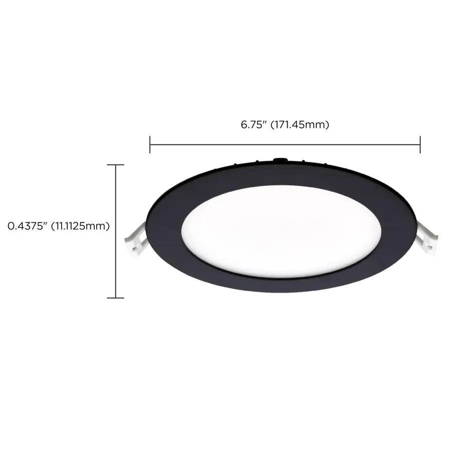 12 Watt - LED Direct Wire Downlight - Edge-lit - 6 inch - CCT Selectable - 120 volt - Dimmable - Round - Remote Driver - Black Finish - Image 13