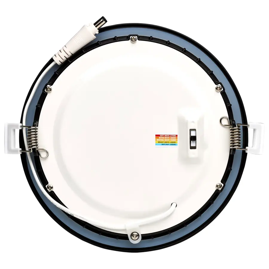12 Watt - LED Direct Wire Downlight - Edge-lit - 6 inch - CCT Selectable - 120 volt - Dimmable - Round - Remote Driver - Black Finish - Image 5