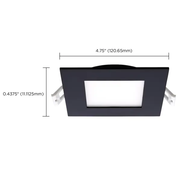 10 Watt - LED Direct Wire Downlight - Edge-lit - 4 inch - CCT Selectable - 120 volt - Dimmable - Square - Remote Driver - Black Finish - Image 13