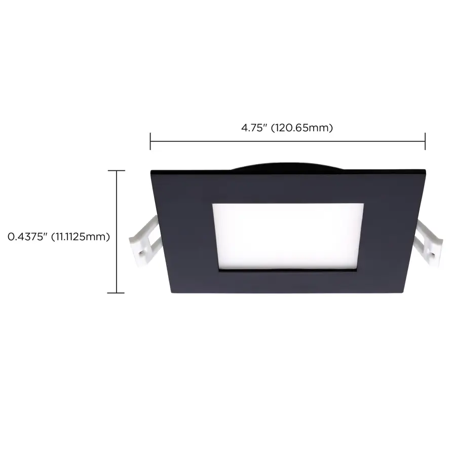 10 Watt - LED Direct Wire Downlight - Edge-lit - 4 inch - CCT Selectable - 120 volt - Dimmable - Square - Remote Driver - Black Finish - Image 13