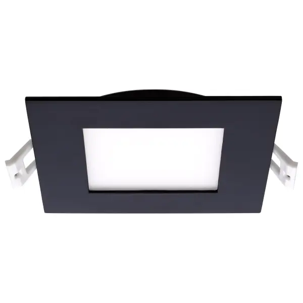 10 Watt - LED Direct Wire Downlight - Edge-lit - 4 inch - CCT Selectable - 120 volt - Dimmable - Square - Remote Driver - Black Finish - Image 3
