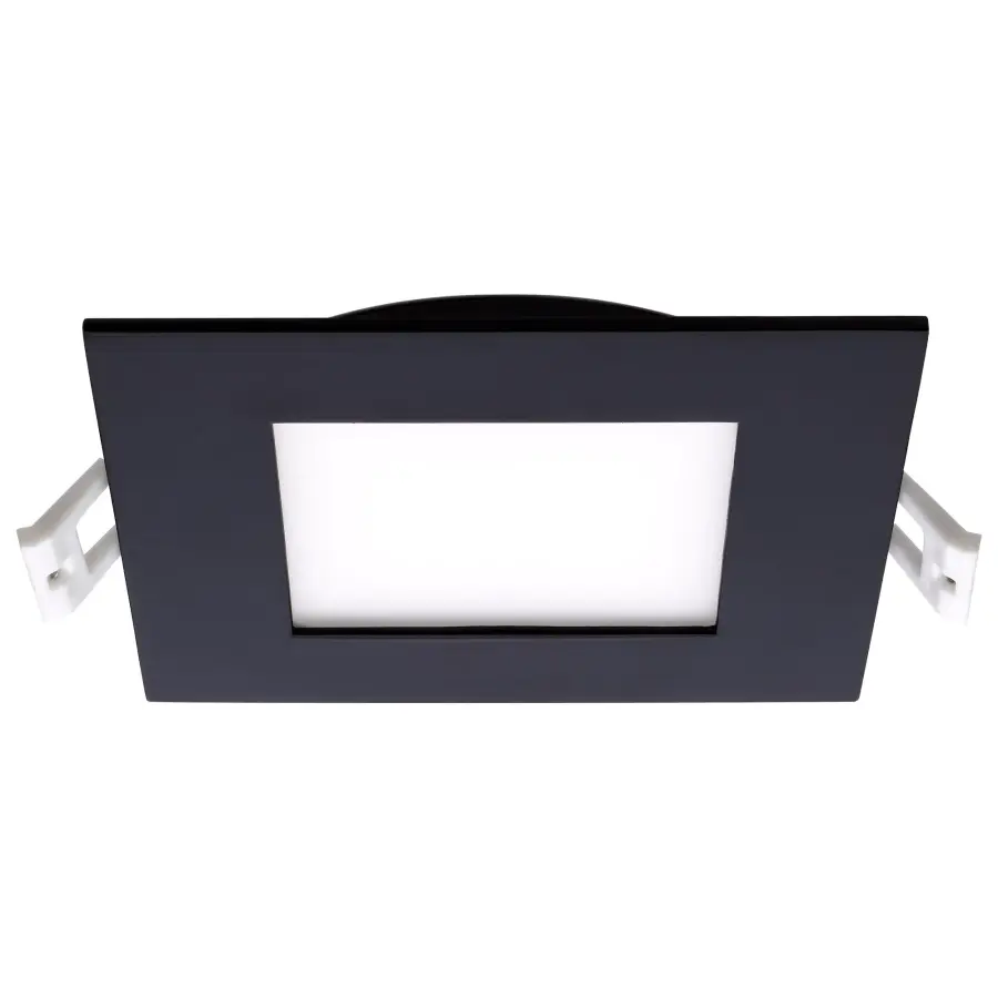 10 Watt - LED Direct Wire Downlight - Edge-lit - 4 inch - CCT Selectable - 120 volt - Dimmable - Square - Remote Driver - Black Finish - Image 3