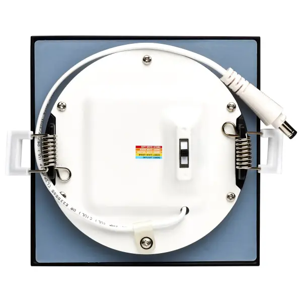10 Watt - LED Direct Wire Downlight - Edge-lit - 4 inch - CCT Selectable - 120 volt - Dimmable - Square - Remote Driver - Black Finish - Image 5