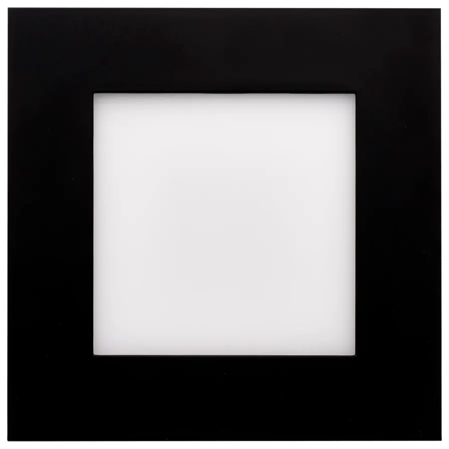 12 Watt - LED Direct Wire Downlight - Edge-lit - 6 inch - CCT Selectable - 120 volt - Dimmable - Square - Remote Driver - Black Finish - Image 2