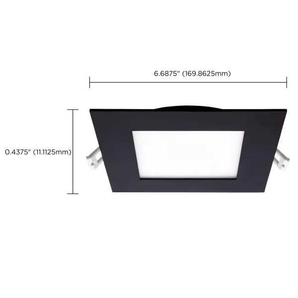 12 Watt - LED Direct Wire Downlight - Edge-lit - 6 inch - CCT Selectable - 120 volt - Dimmable - Square - Remote Driver - Black Finish - Image 13
