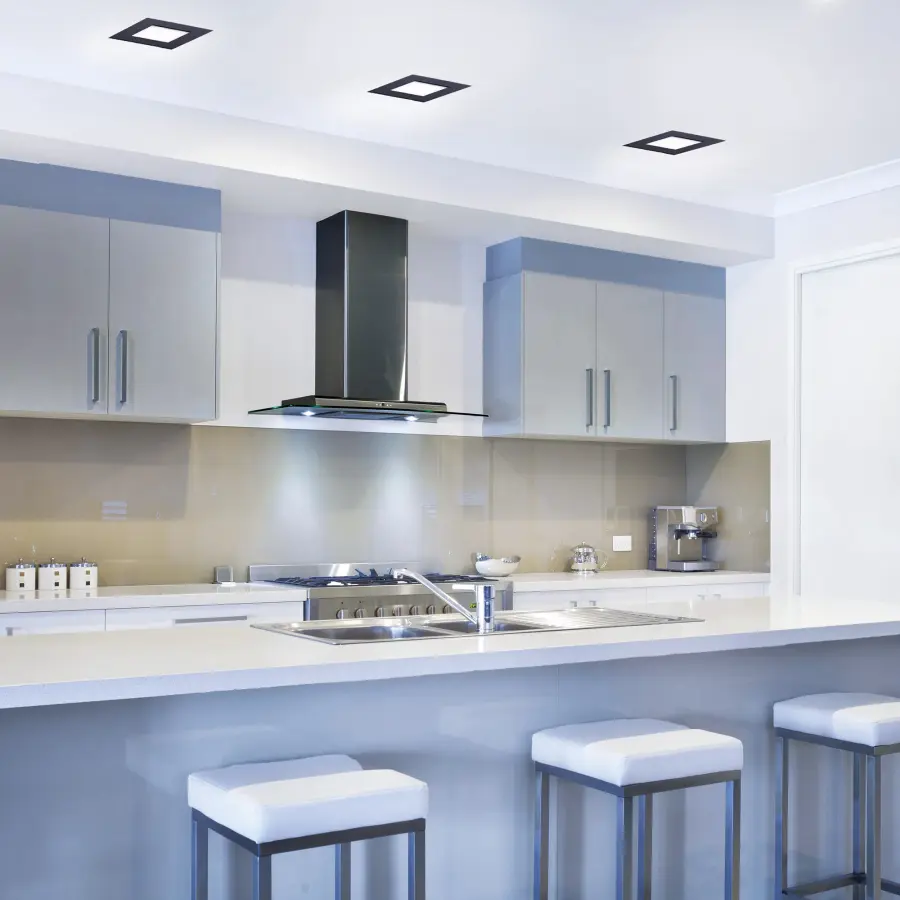 12 Watt - LED Direct Wire Downlight - Edge-lit - 6 inch - CCT Selectable - 120 volt - Dimmable - Square - Remote Driver - Black Finish - Image 14