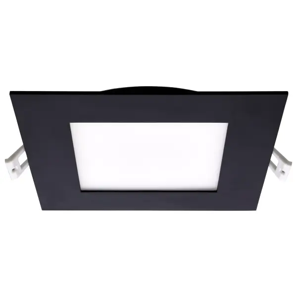 12 Watt - LED Direct Wire Downlight - Edge-lit - 6 inch - CCT Selectable - 120 volt - Dimmable - Square - Remote Driver - Black Finish - Image 3