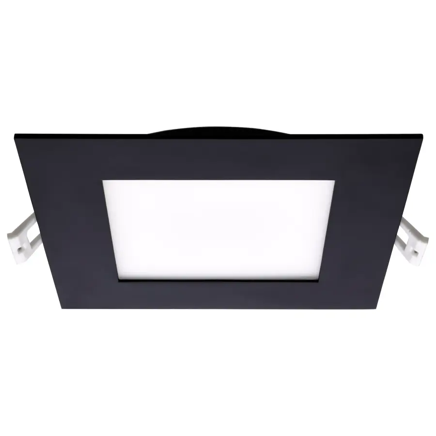 12 Watt - LED Direct Wire Downlight - Edge-lit - 6 inch - CCT Selectable - 120 volt - Dimmable - Square - Remote Driver - Black Finish - Image 3