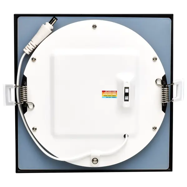 12 Watt - LED Direct Wire Downlight - Edge-lit - 6 inch - CCT Selectable - 120 volt - Dimmable - Square - Remote Driver - Black Finish - Image 5