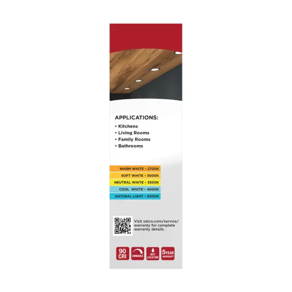 12 Watt - LED Direct Wire Downlight - Edge-lit - 6 inch - CCT Selectable - 120 volt - Dimmable - Square - Remote Driver - Black Finish - Image 9