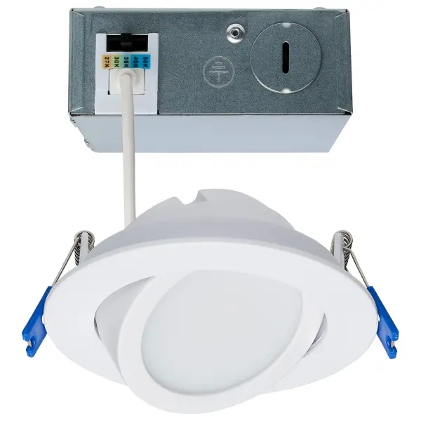 11 Watt - 4" - Directional Low-Profile Downlight - CCT Selectable - 120 Volt - White Finish - Image 1