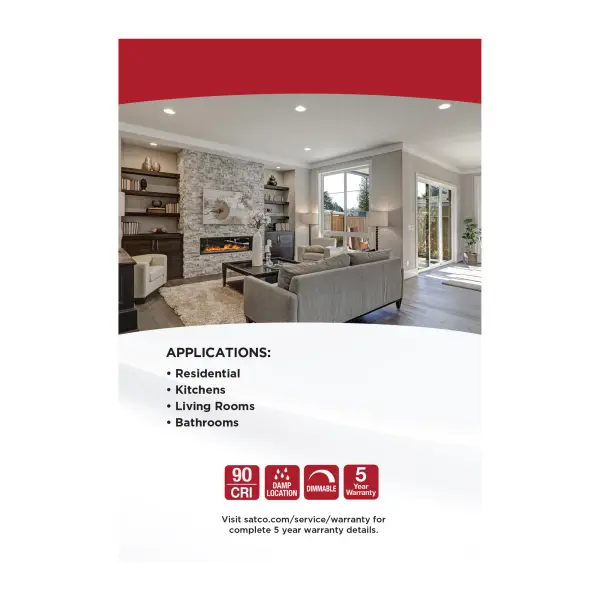 11 Watt - 4" - Directional Low-Profile Downlight - CCT Selectable - 120 Volt - White Finish - Image 14