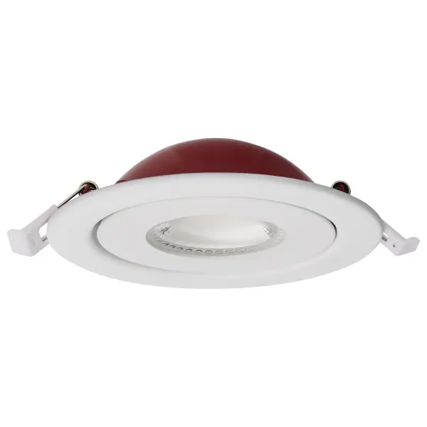 9 Watt LED - Fire Rated - 4 Inch Direct Wire Directional Downlight - Round Shape - White Finish - CCT Selectable - Dimmable - 120 Volts - Image 2