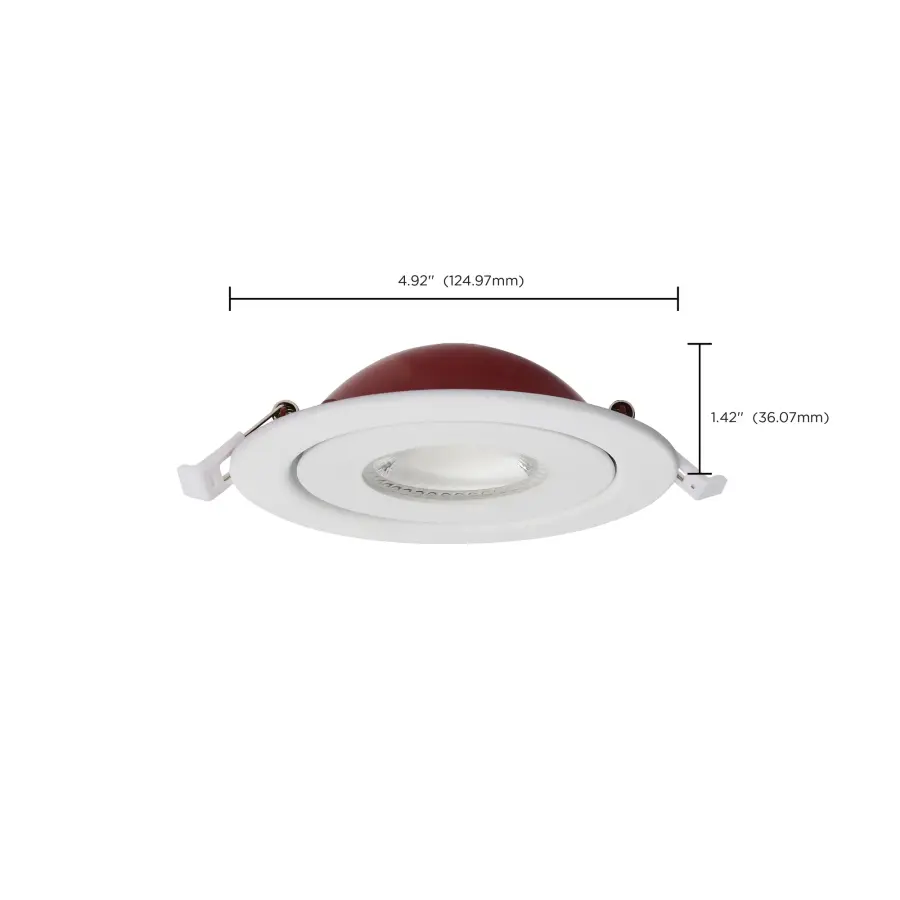 9 Watt LED - Fire Rated - 4 Inch Direct Wire Directional Downlight - Round Shape - White Finish - CCT Selectable - Dimmable - 120 Volts - Image 16