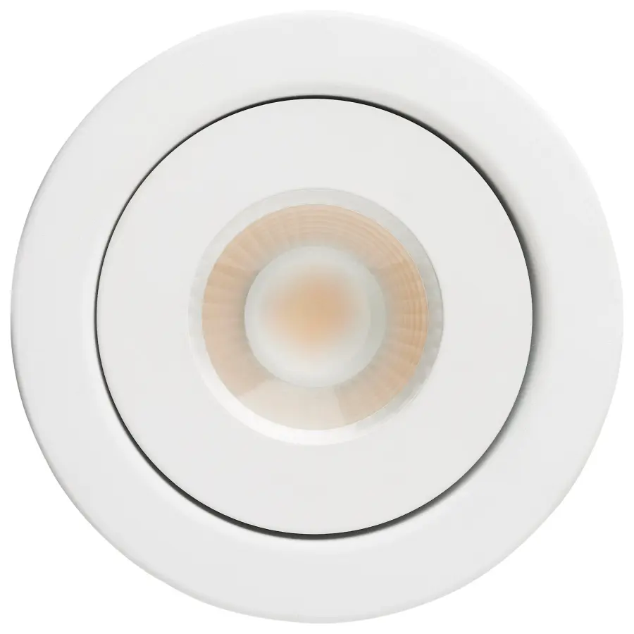 9 Watt LED - Fire Rated - 4 Inch Direct Wire Directional Downlight - Round Shape - White Finish - CCT Selectable - Dimmable - 120 Volts - Image 6