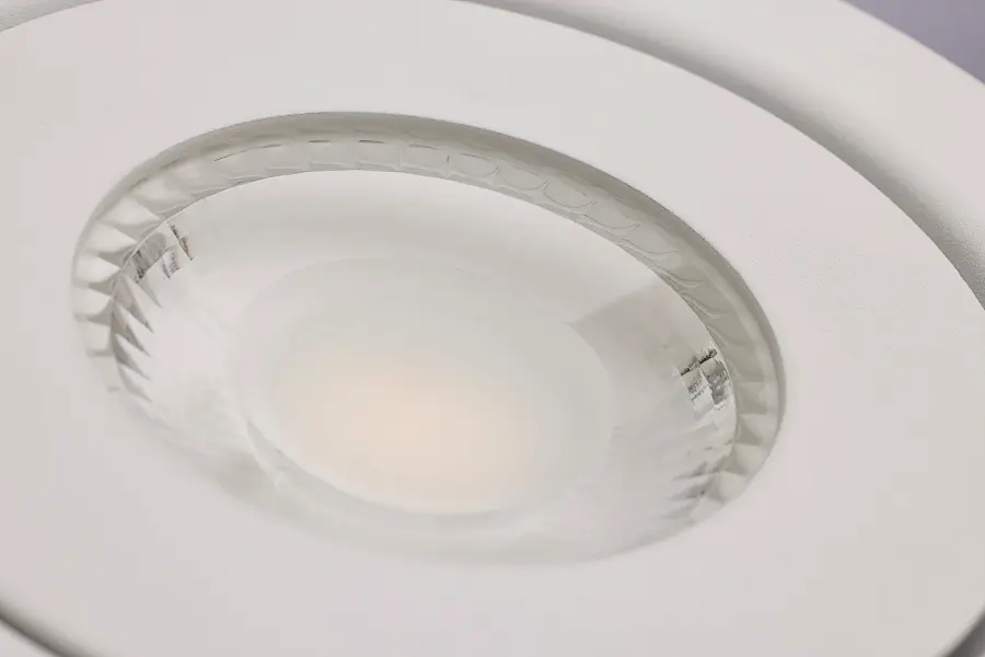 9 Watt LED - Fire Rated - 4 Inch Direct Wire Directional Downlight - Round Shape - White Finish - CCT Selectable - Dimmable - 120 Volts - Image 7