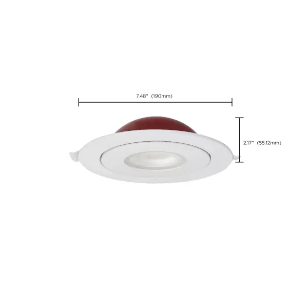 15 Watt LED - Fire Rated - 6 Inch Direct Wire Directional Downlight - Round Shape - White Finish - CCT Selectable - Dimmable - 120 Volts - Image 16